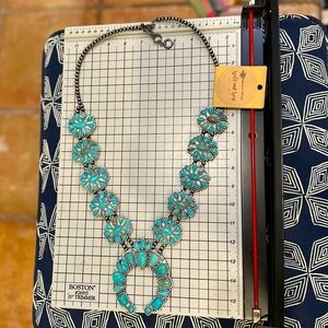 Boho Western Santa Fe Necklace Turquoise Chunky